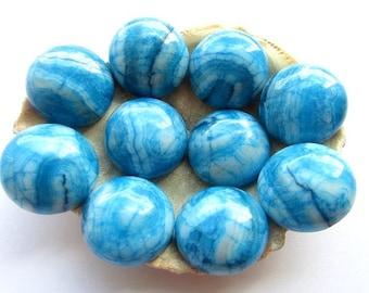 Blue Crazy Lace Agate Cabochons 16,7x7mm Round Agate Gemstone Cabochon Natural Stone Flat back Jewelry Supplies(2)