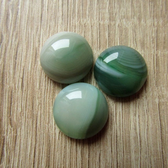 Onyx Agate Cabochon Green Agate Stone Cabochon 25x18mm Oval Agate Gemstone Flat back Jewelry Supplies 1pcs