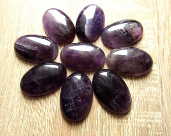 Amethyst Cabochon 20x30 mm Natural Purple Amethyst Cabochon Oval Shape Gemstone Cabochon Flat back Jewelry Supplies 1pcs.