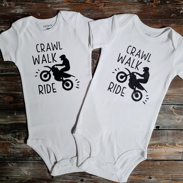 Crawl Walk Ride / Dirtbike Bodysuit / Motorcycle Baby / KTM Yamaha Honda / Two Stroke Shirt / Father's Day Shirt / Braap Shirt / Matching