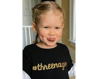 Threenager / Turning Three / Third Birthday Shirt / Turning 3 / Turning Three Shirt / Funny Birthday Shirt / Birthday Girl / Birthday Boy