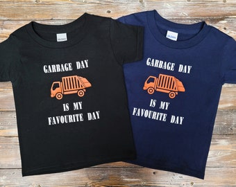 Garbage Day is My Favourite Day / Garbage Truck Shirt / Garbage Truck Birthday Theme / 3rd Birthday Outfit