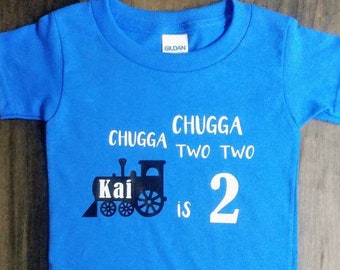 Chugga Chugga zwei zwei / zweiter Geburtstag Shirt personalisierte Geburtstag Shirt / Zug Geburtstagsfeier / Geburtstag junge / Geburtstagskind