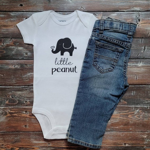 Little Peanut Elephant Baby Bodysuit: Custom Newborn Outfit