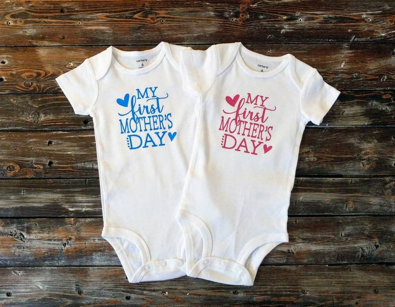 Baby Body Ich Liebe ❤️ I love Mama Strampler weiß Mum Geburt Geschenk