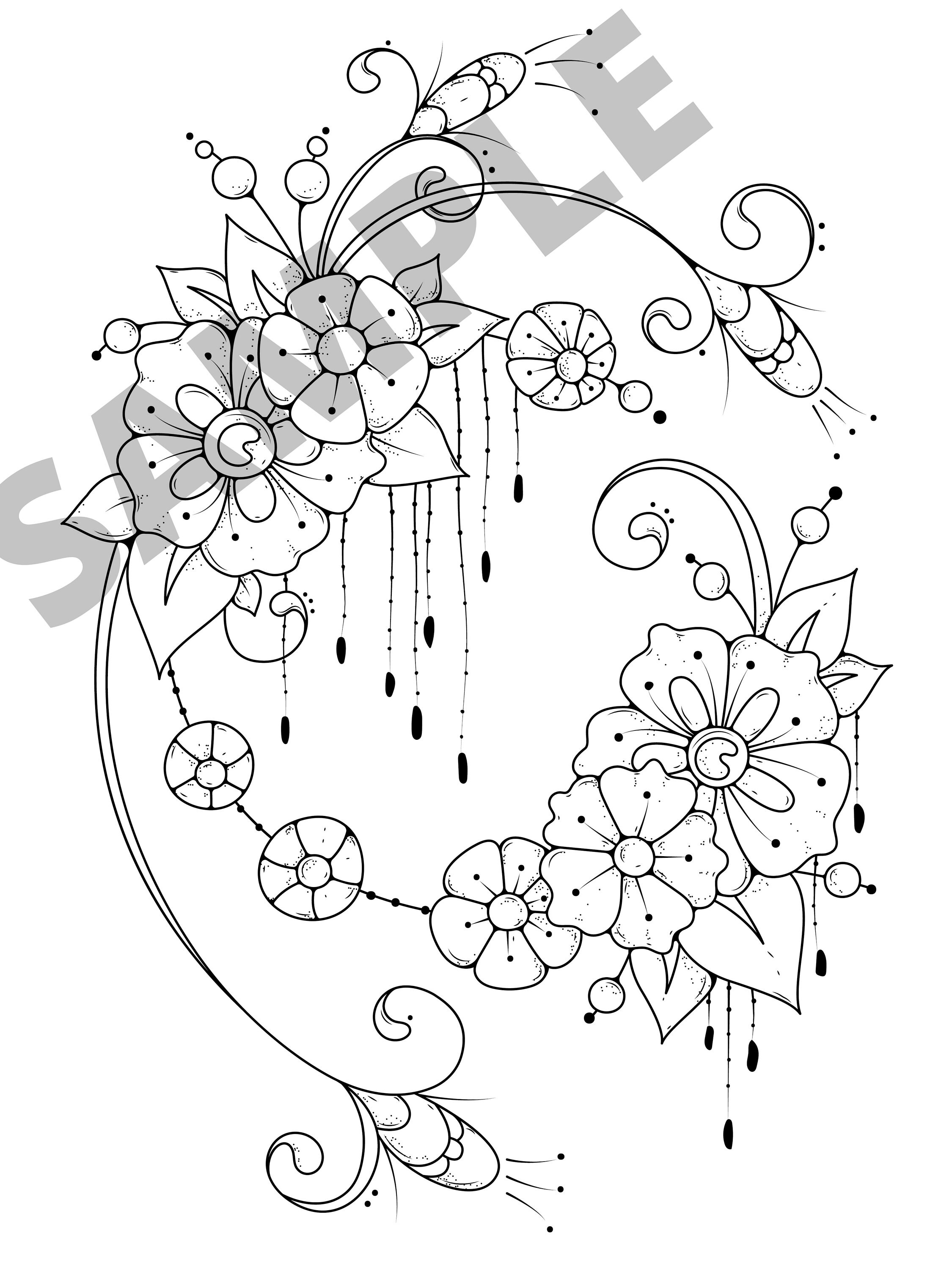 Download 30 Flower Coloring Pages BOOK 2 Floral printables adult | Etsy