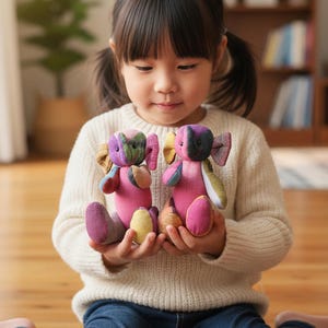 Handmade Patchwork Elephant: Organic Cotton Stuffed Animal