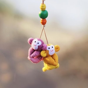 Affe Schlüsselanhänger, handgemachter Affe, Affen Schlüsselanhänger, Affe Plüschpuppe, Stoffaffe, Geschenk