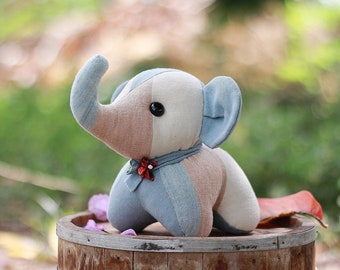 Stuffed elephant doll organic cotton, Stuffed elephant, Organic elephant plush doll, Organic elephant toy, Home decor, Gift