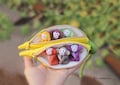 Handmade Plush Monkey Banana Pouch: Miniature Stuffed Gift, Nursery Decor product logo