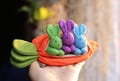 3 Organic stuffed bunnies in carrot zip pouch, Bunny Easter, Home decor, Bunny plush, Baby showers, Children's gift product logo