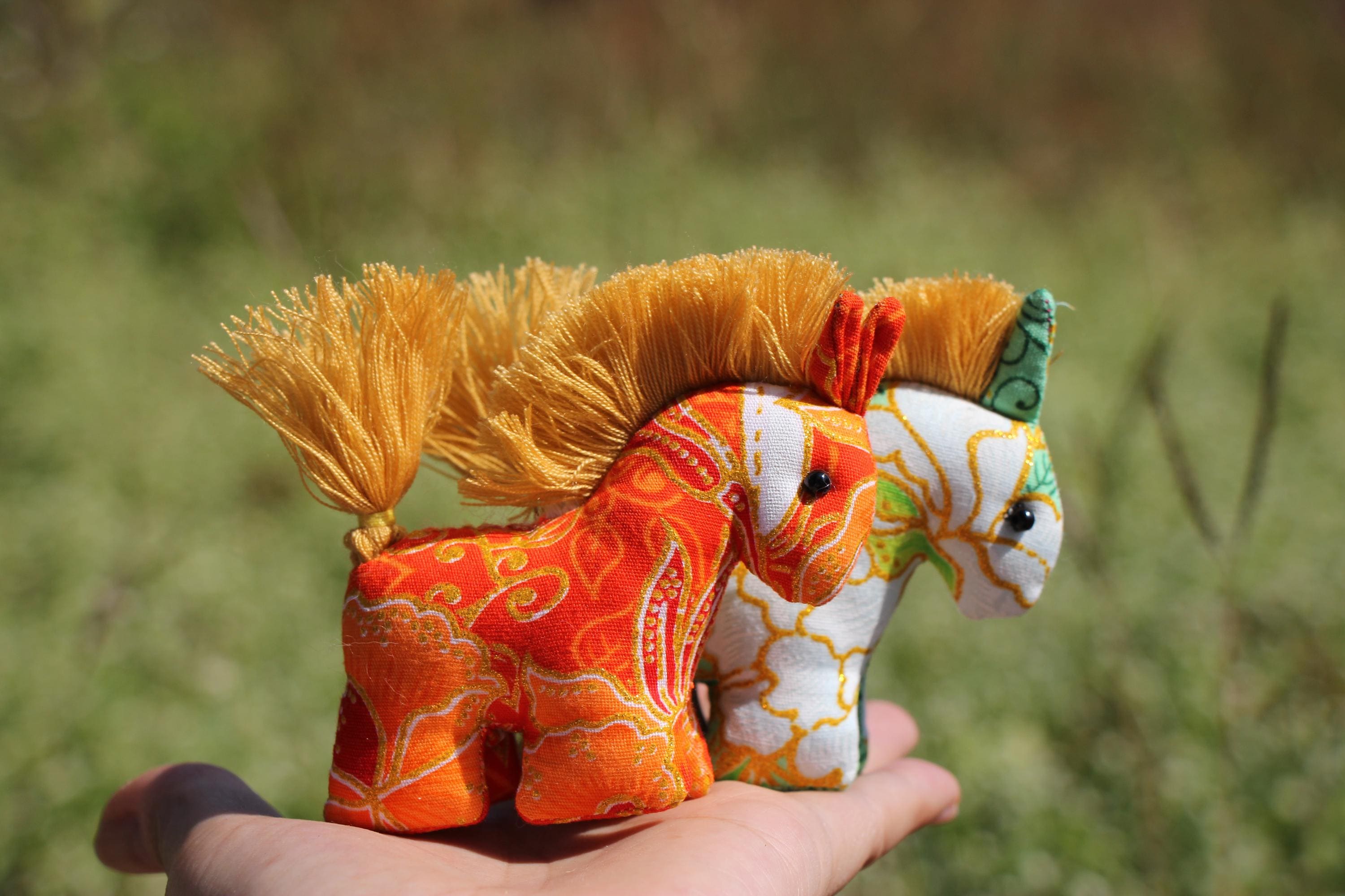 Set of 5 colorful horse keychains, Pony keychains, Stuffed horse, Horse keyrings, Babyshower, Gift