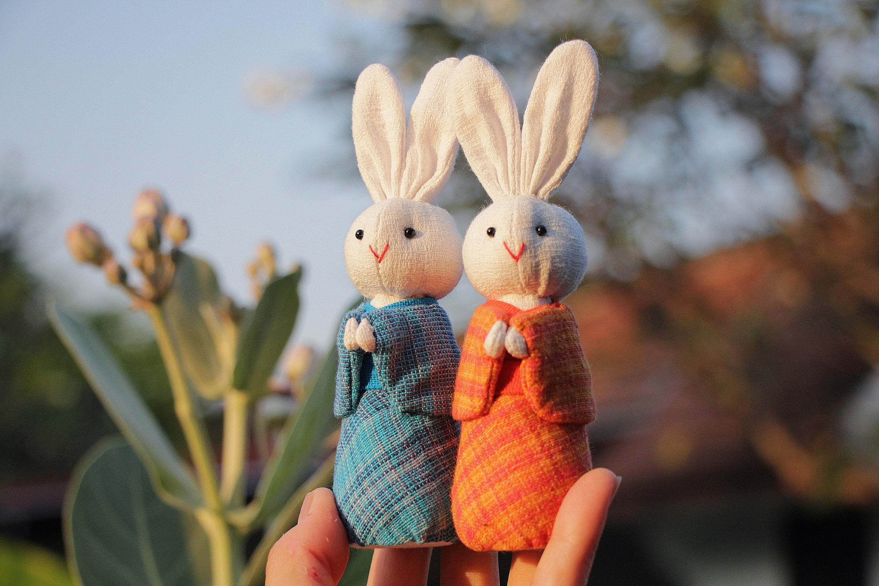 Handmade Rabbit Bunny Plush Set of 50: Easter Basket Stuffer