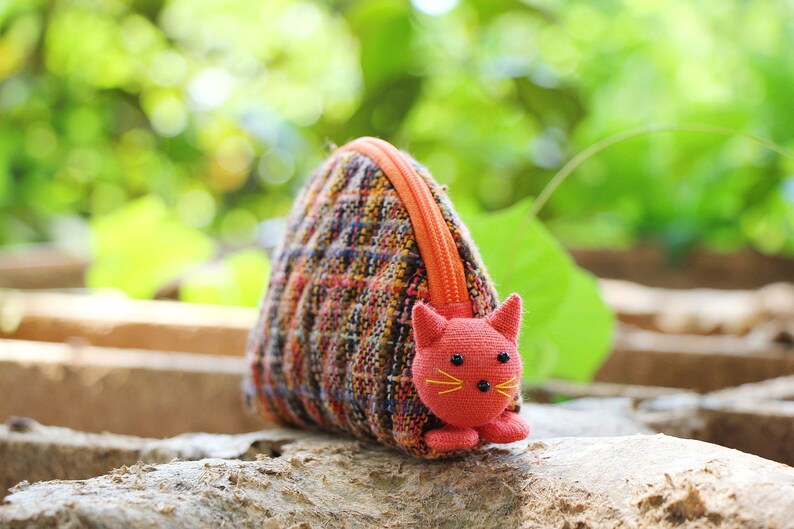 Coin purse zipper Cat coin purse Change pouch Zipper pouch