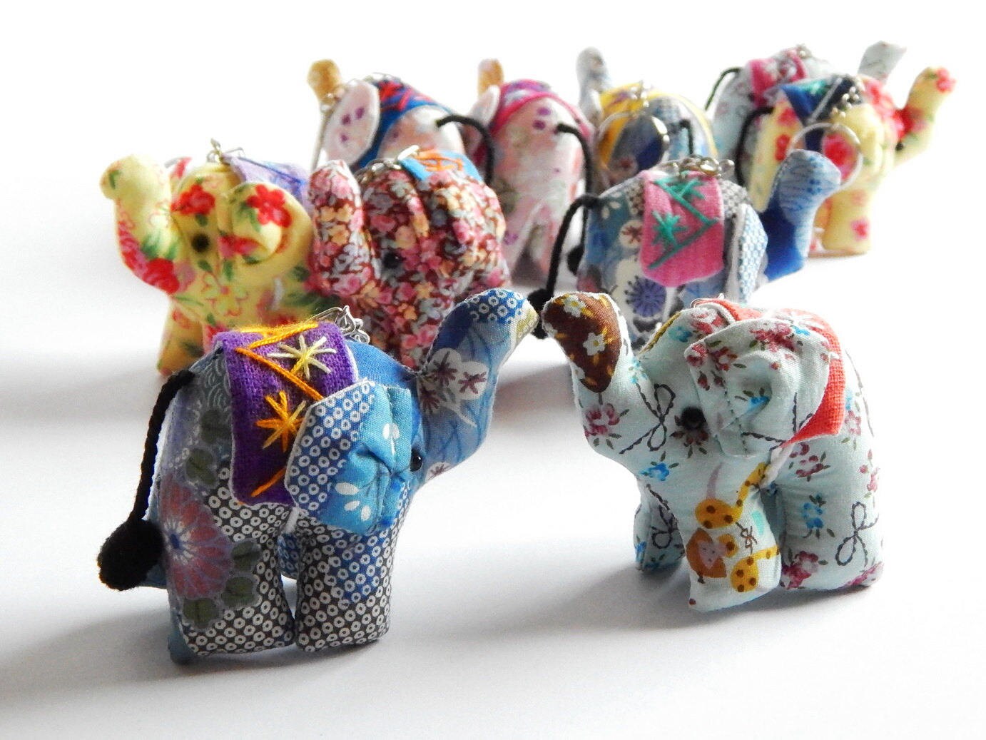 100 Elephant keychains Animal keychain Stuffed elephant Etsy