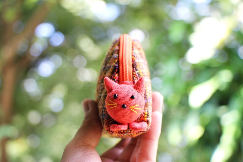 Coin purse zipper Cat coin purse Change pouch Zipper pouch