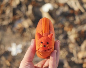 Katoenen kattenzakje met ritssluiting: Portemonnee Kitty-muntenzakje