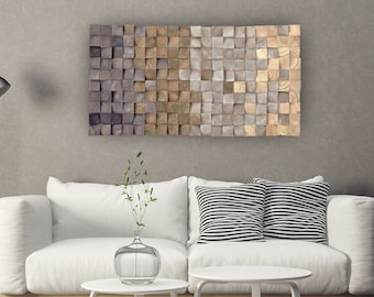 READY TO SELL, 3D wood wall art ,textured wood wall art, wood wall decor grey brown, modern wooden wall art