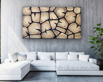 Burnt Wood Mosaic Wall Art: Charred Larch Tree Panel