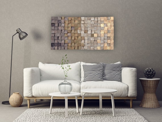 READY TO SELL, 3D wood wall art ,textured wood wall art, wood wall decor grey brown, modern wooden wall art