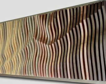 Golden 3D Wood Wall Art: Parametric Sound Diffuser Panel Ready to ship New Year SALE