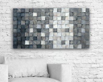 3D Wood Wall Art: Mosaic Wooden Block Wall Hanging