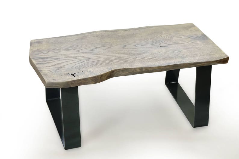 Grey Live Edge Coffee Table as Seen in ELLE Decoration Grey Etsy