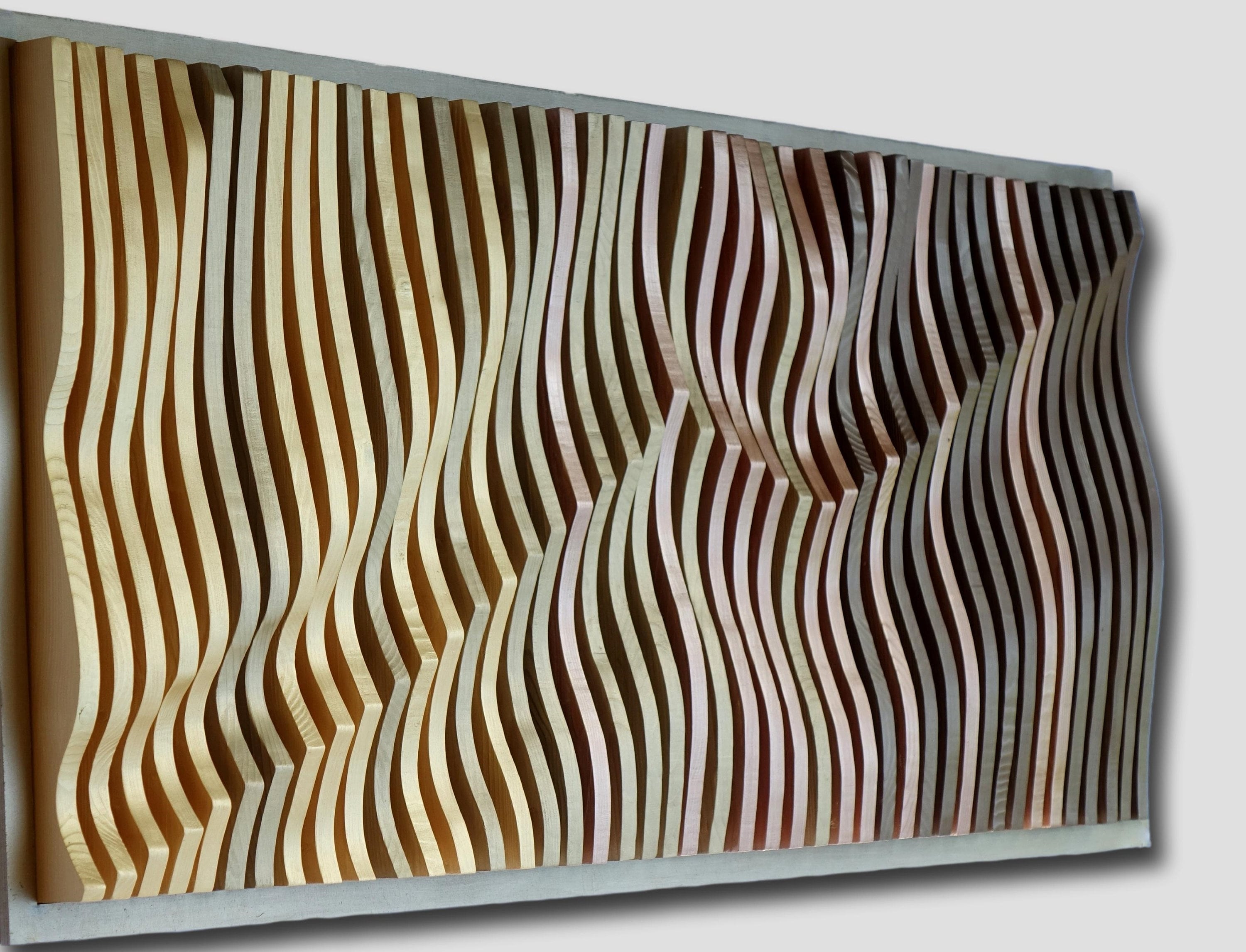 gold and copper 3D wall art, parametric wood wall art, wall