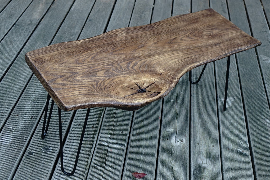 Charred wood coffee table live edge coffee table uk dining Etsy