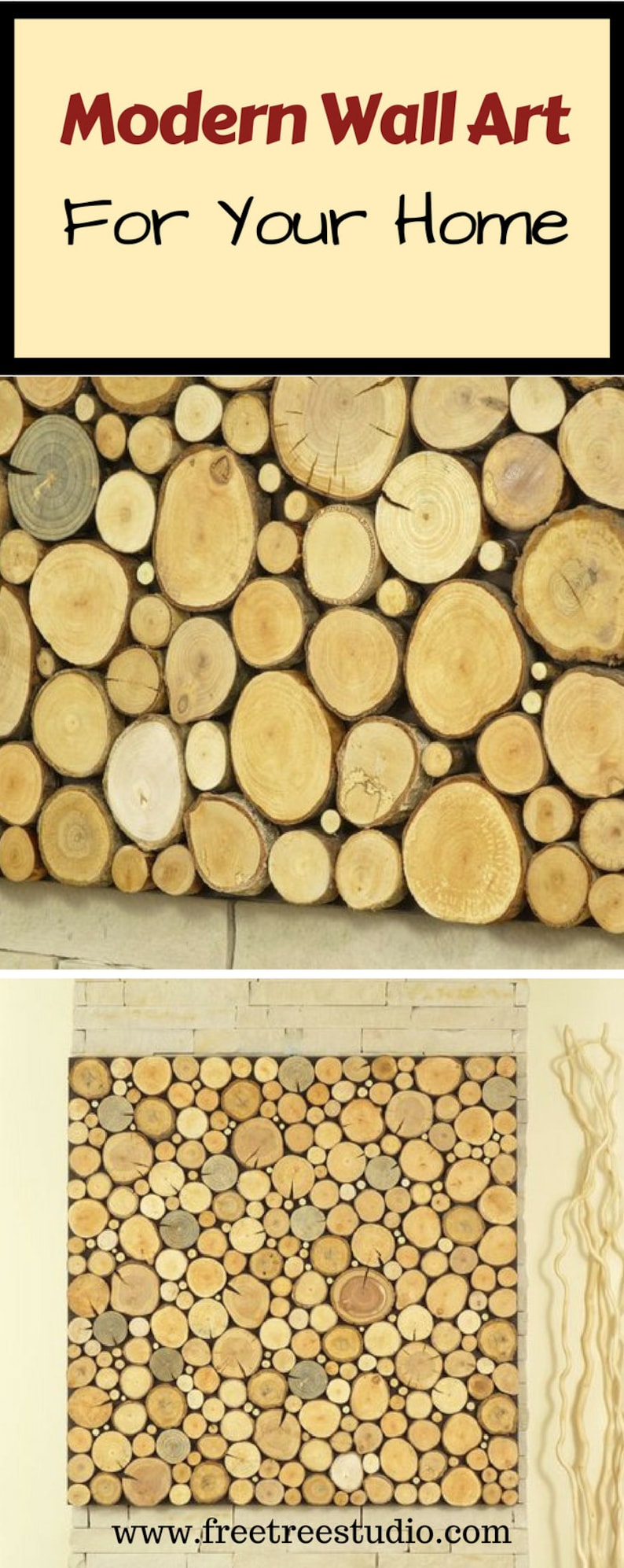 Modern Wall Art, Tree Slices Wall Panel, Sliced Wood Art, Wooden Wall