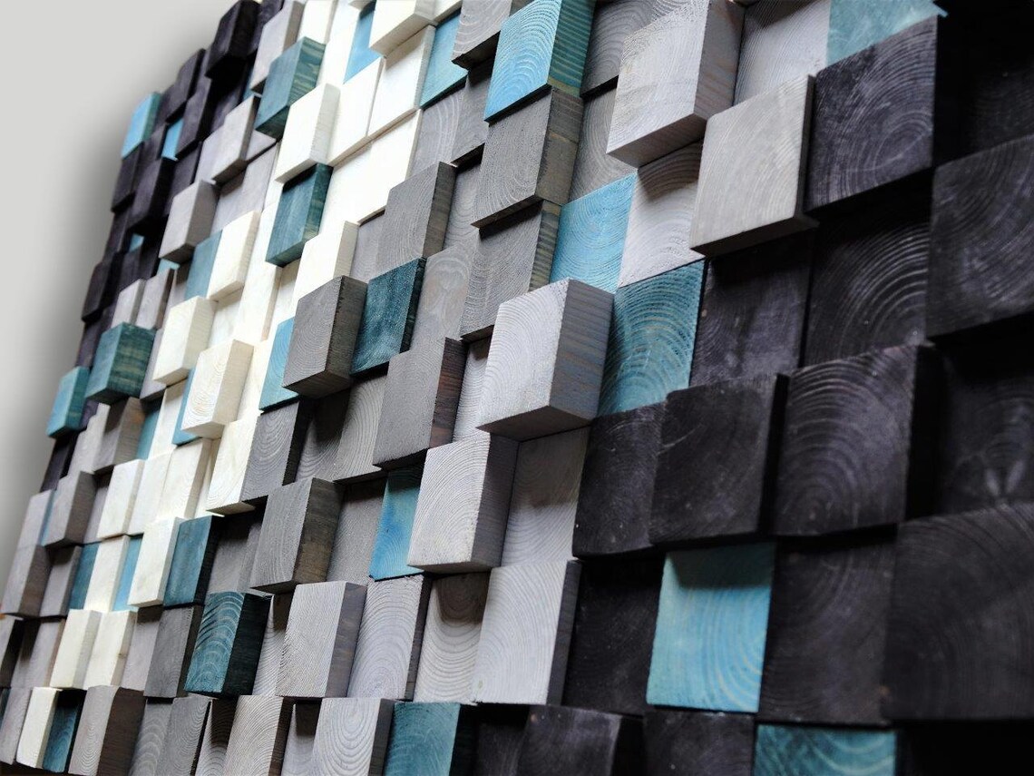 Modern Reclaimed Wood Wall Art Large Textured Wooden Wall - Etsy UK