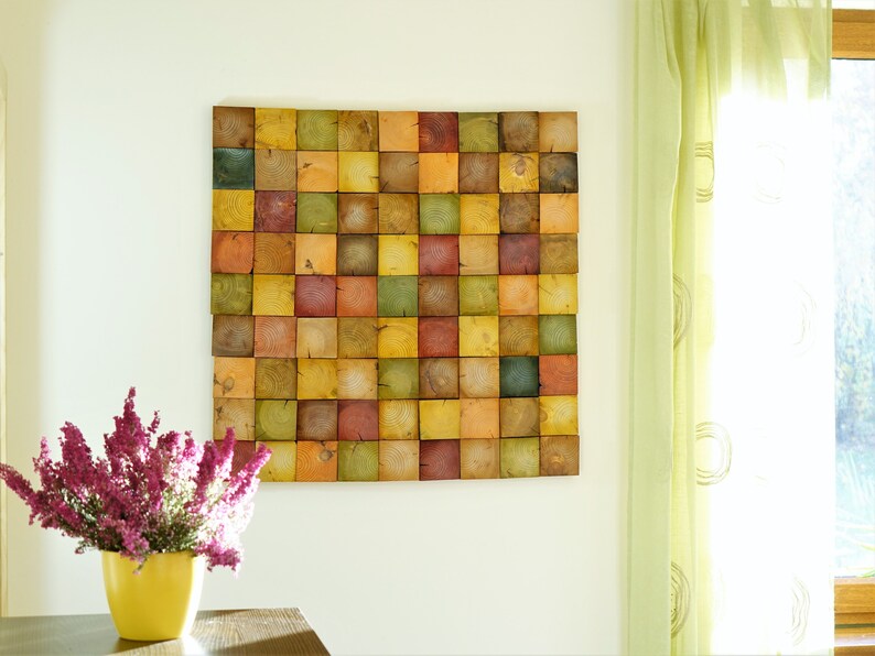 Fall Wood Wall Art Autumn Hanging Decor Modern Image 0