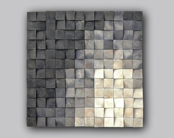 square wood wall art decor, nature wall hanging, textured art decor, wood wall sculpture , environmental decor, mosaic wall hanging