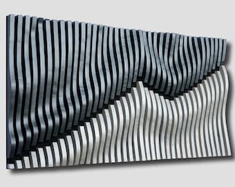 Parametric wall art, 3d wall decor, wavy wooden hanging, dimentional wall sculpture, wooden sound diffuser, Ready to ship New Year SALE