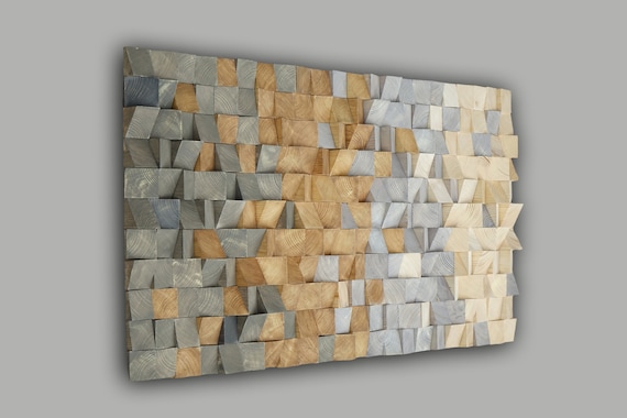 earth tone wall art, smoky gray, sand, grayish brown, textured wood wall art, 3D wood wall decor grey brown, modern wall art for living room