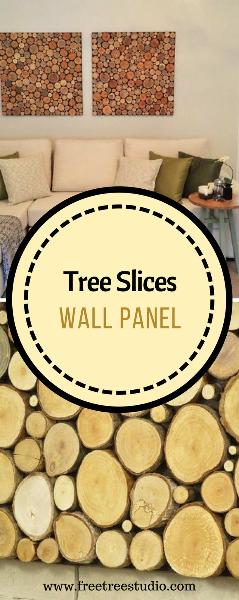 Modern Wall Art Tree Slices Wall Panel Sliced Wood Art Etsy