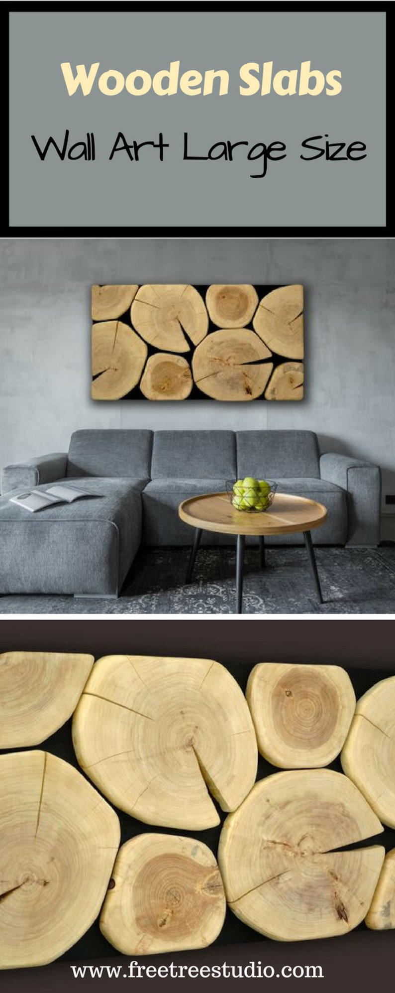 Picture of 3D Wood Wall Art Large, Wooden Slabs Wall Art, Wood Wall Art, Textured ...