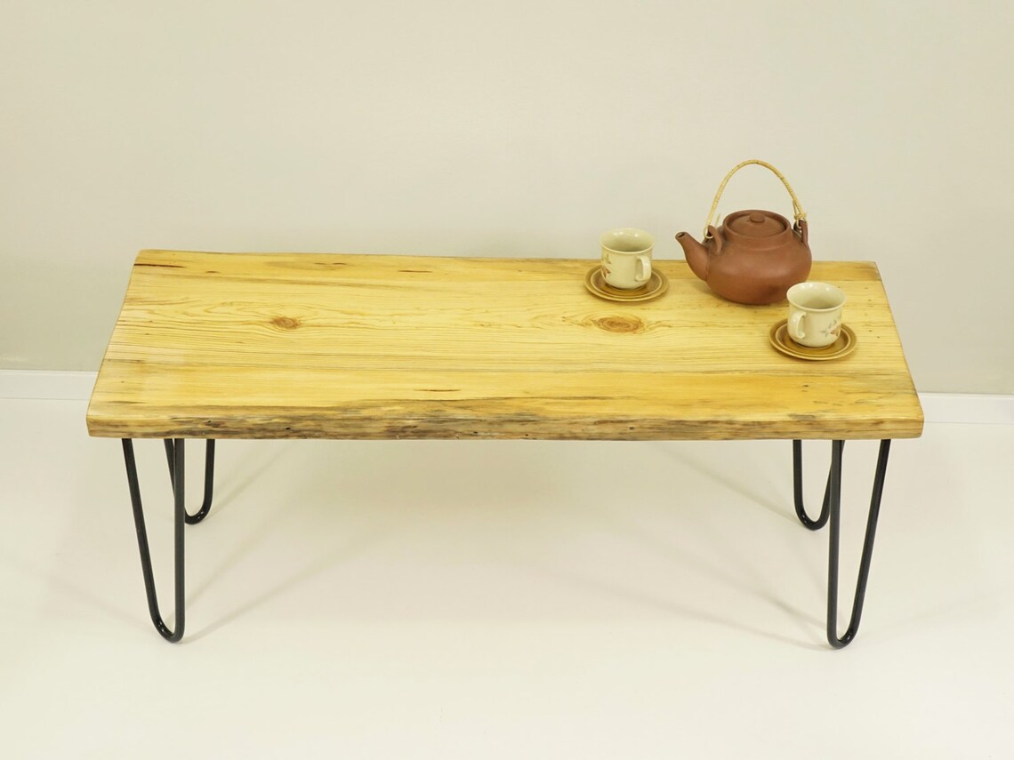 Live Edge Coffee Table Reclaimed Wood Table Dining Bench Etsy