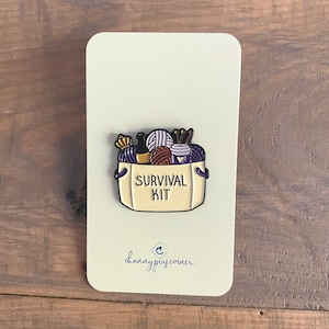 Yarn Lover Survival Kit - Enamel Pin 1.5in