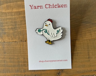 Yarn Chicken Soft Enamel Pin