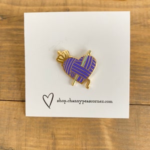 Purple Queen of Yarn Crohet Hard Enamel Pin