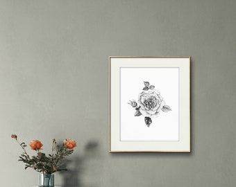 Floral Wall Art | Fine Art Print | Ink Pen Drawing