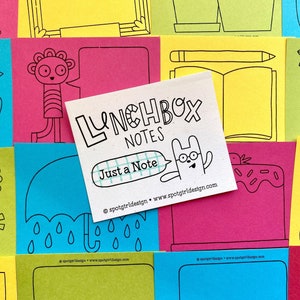 Just A Note Lunchbox Notes (Set of 24) // Kids Lunch Box Cards // Doodle Note Sheets