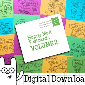 Happy Mail Printable Postkarten Volume 2 - Digital Download