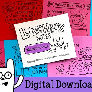 Weird But True Lunchbox Notizen: Alberne Witze & Zeichnungen (Digitaler Download, Set mit 24)