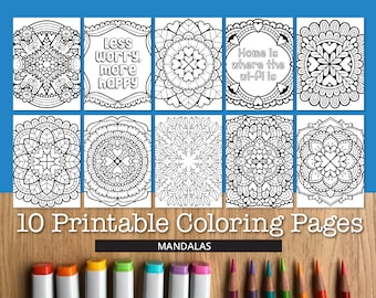 Mandala Printable Coloring Pages (10 pages)