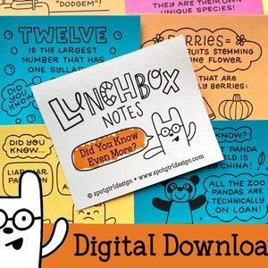 En saviez-vous encore plus ? Notes de boîte à lunch imprimables (lot de 24) // Téléchargement numérique // Cartes de boîte à lunch pour enfants // Dessins idiots et blagues