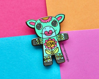 Blossom Cow Enamel Pin