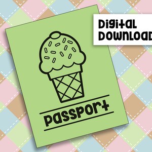 Ice Cream Passport Afdrukbare Digitale Download