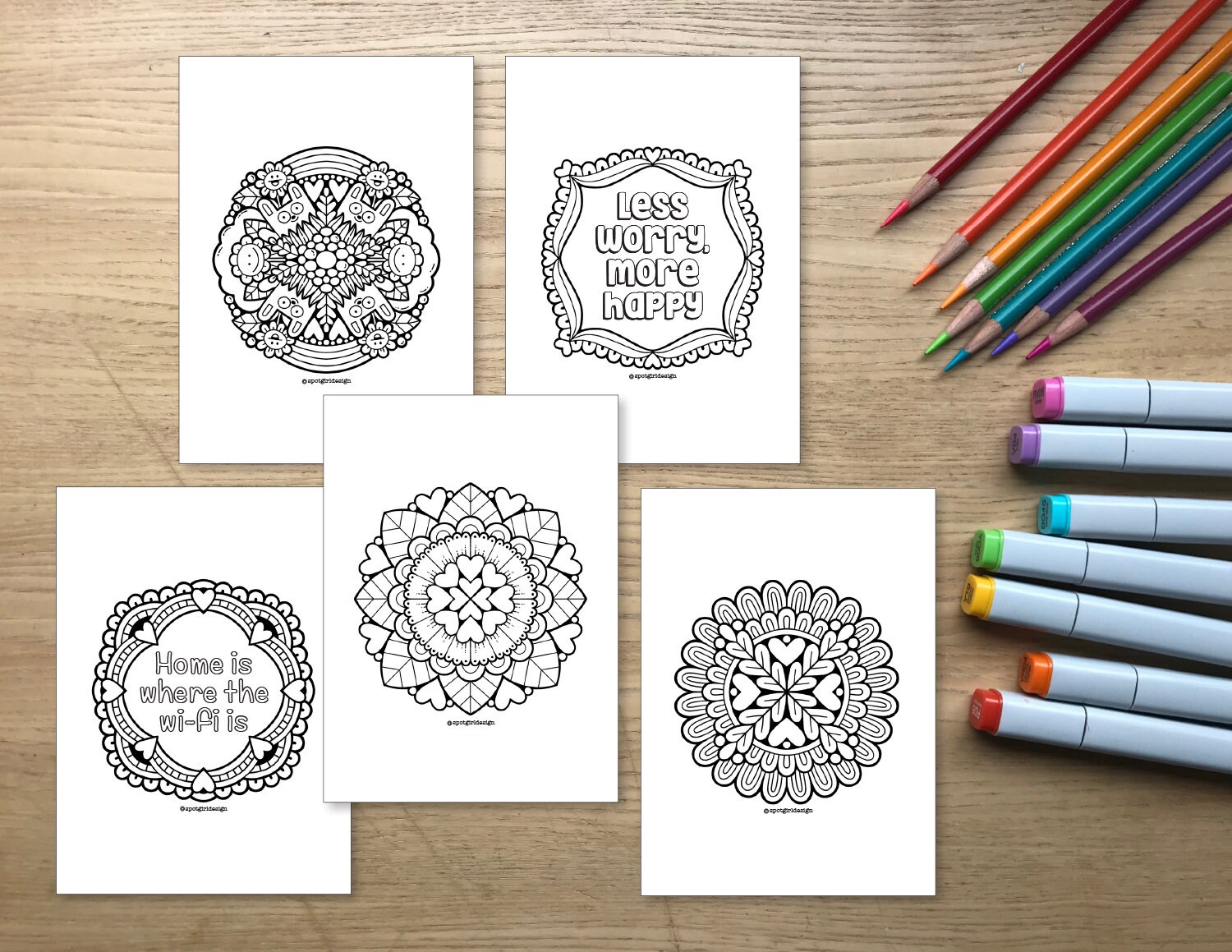 Mandala Printable Coloring Pages 10 Pages | Etsy